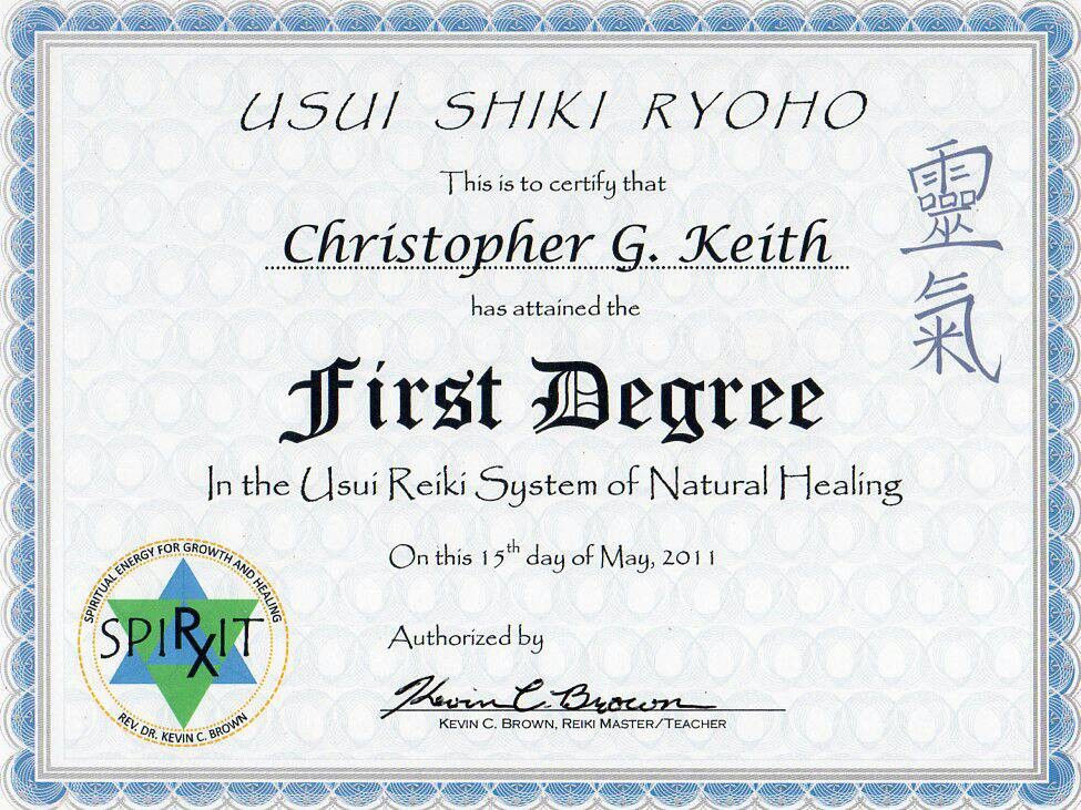 First Degree Reiki Certificate Templates Template Free