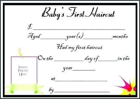 First Haircut Certificate Template My Write Happy Ending Aid Image