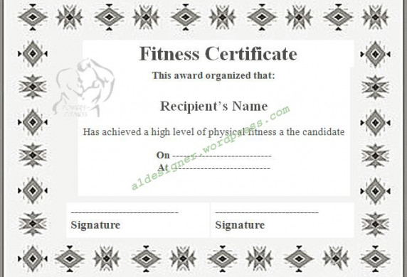 Fitness Certificate Template Graphics And Templates Personal Trainer