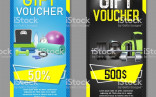 Fitness Gift Voucher Vector Template Set Stock Art More Certificate