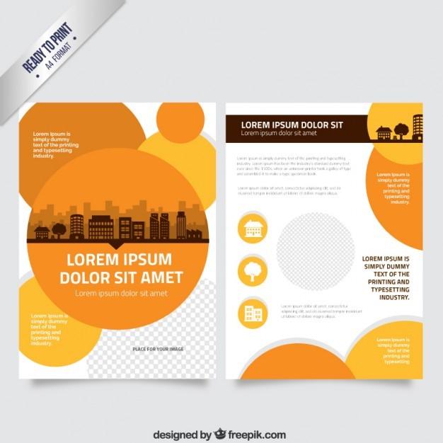 Flyer Template With Orange Circles Vector Free Download Circle