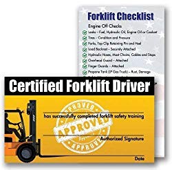 Forklift Certification Card Info To Include In The License Template Operator
