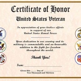 Free Appreciation Certificate Templates Image 30 Veterans Template