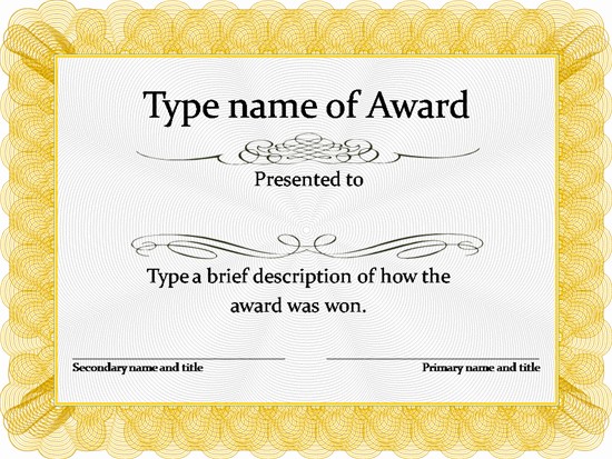 Free Award Certificate Templates Word Winner Template