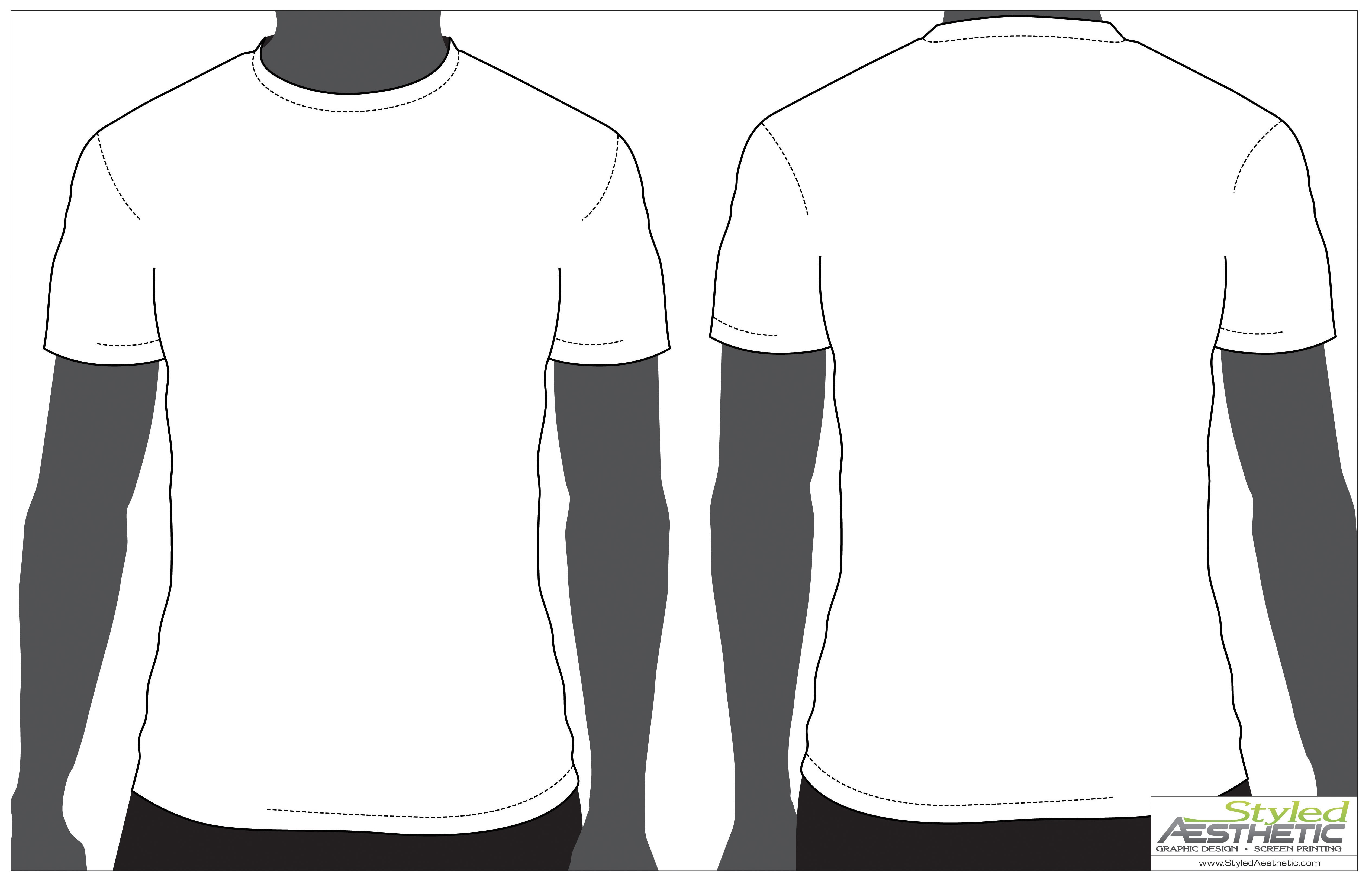 Free Blank T Shirt Outline Download Clip Art On Front And Back Template