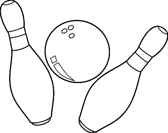 Free Bowling Pin Coloring Page Download Clip Art Stencil