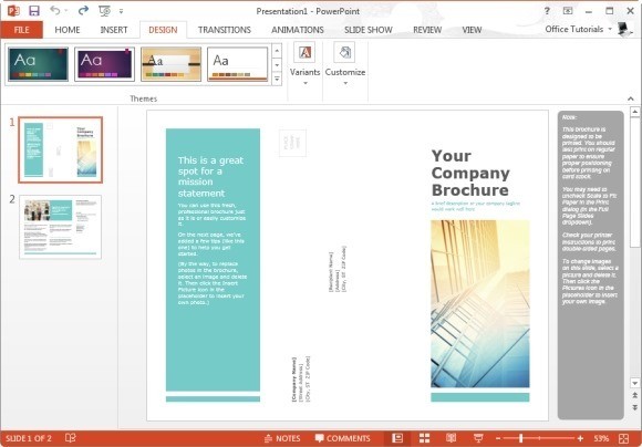 Free Brochure Templates For Microsoft PowerPoint Powerpoint Pamphlet Template