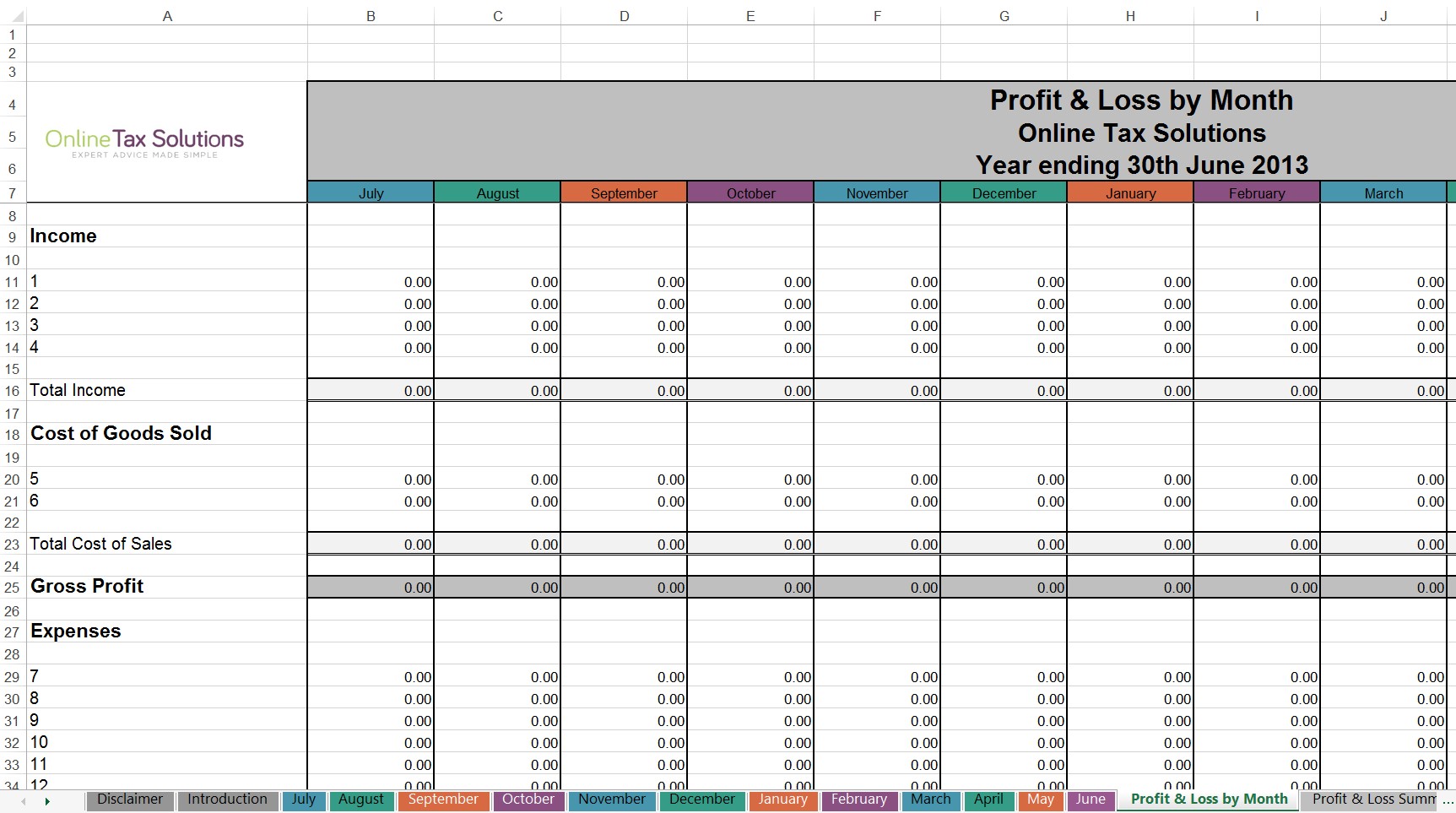 Free Cashbook Online Tax Solutions Spreadsheet Templates