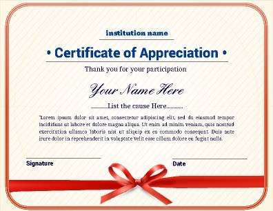 Free Certificate Templates PageProdigy Church Of Appreciation Template