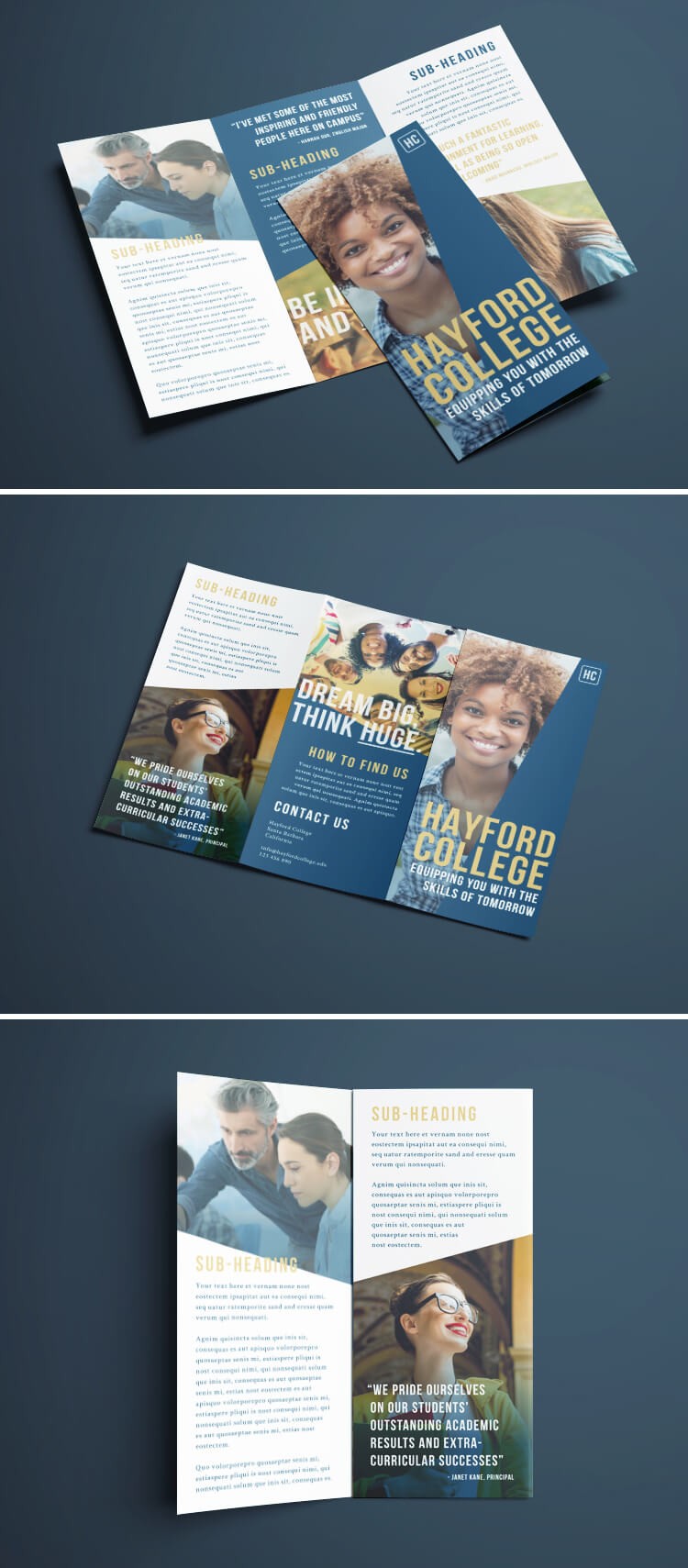 Free College Brochure Template Simple Tri Fold Design Templates Download