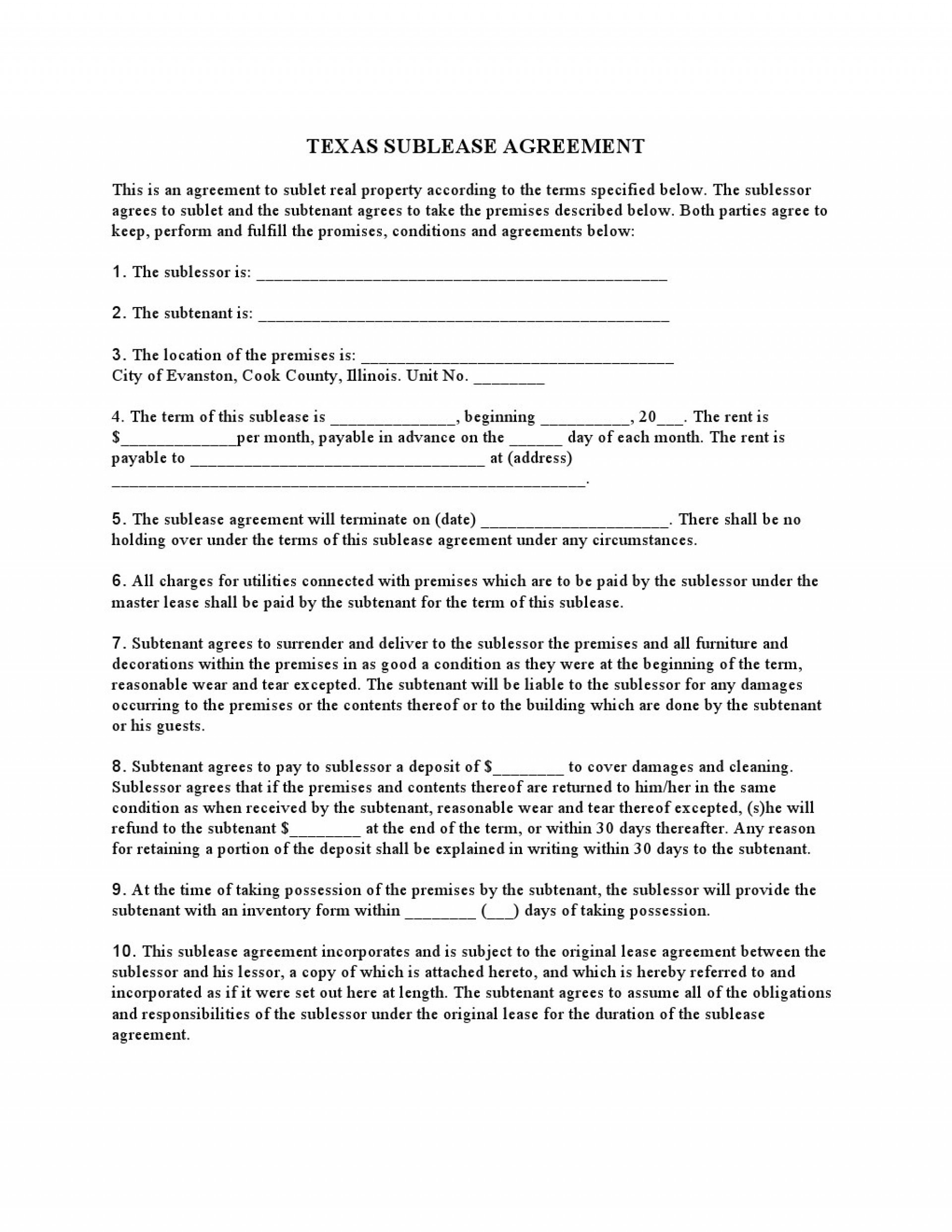 Free Commercial Lease Agreement Form Template Application Awful Texas