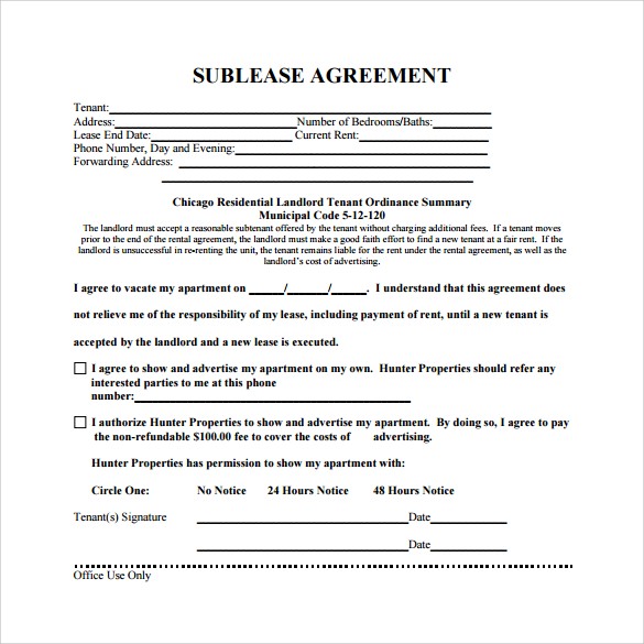 Free Commercial Lease Agreement Template Word Uk Cotef Info Sublease