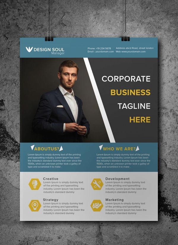 Free Corporate Business Flyer PSD Template Misc Pinterest