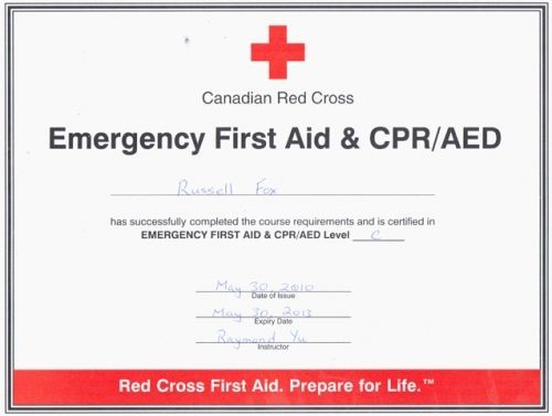 Free Cpr Certification Card First Aid Course Certificate