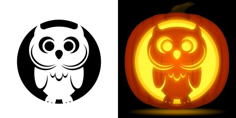 Free Cute Owl Pumpkin Stencil Printable