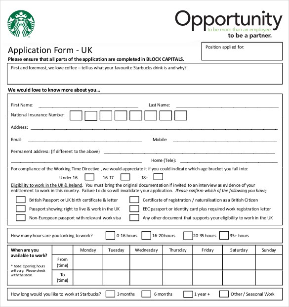 Free Download Employment Application Form 10 Restaurant Downloadable Template