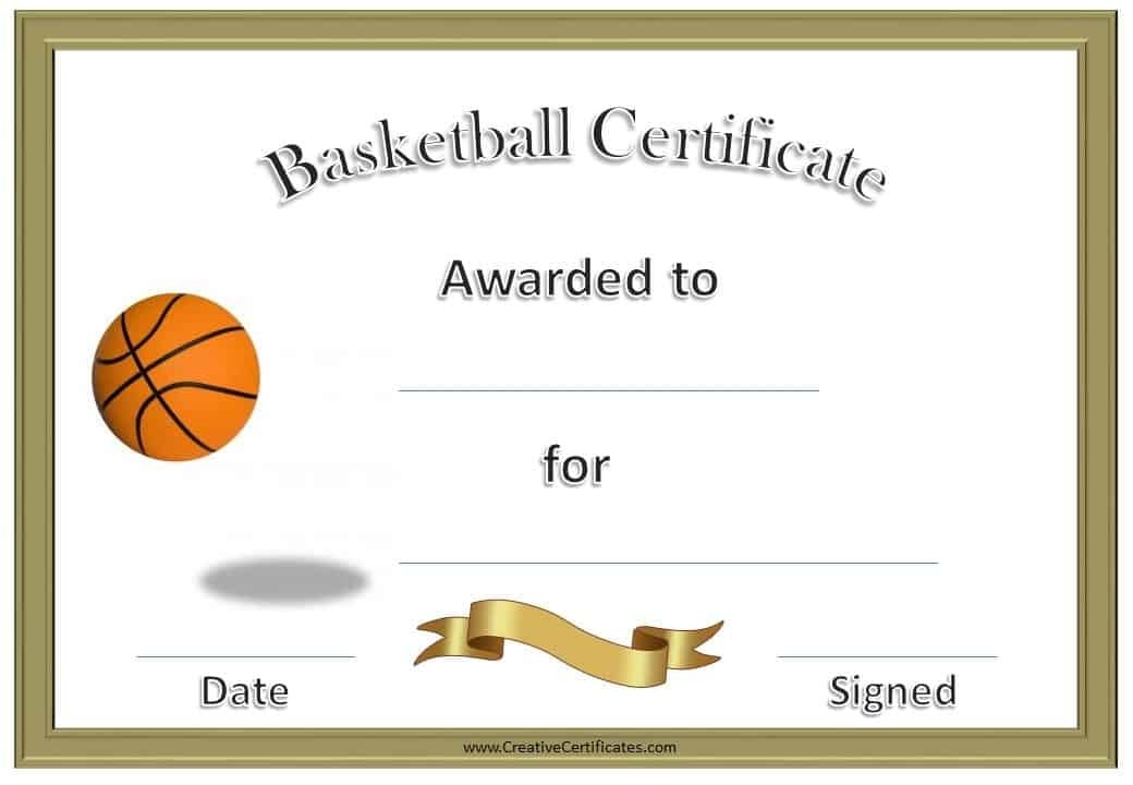 Free Editable Basketball Certificates Customize Online Print At Home Certificate Downloads