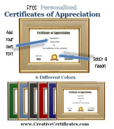 Free Editable Certificate Of Appreciation Customize Online Print Custom