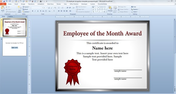 Free Employee Of The Month Template For Recognition In Download