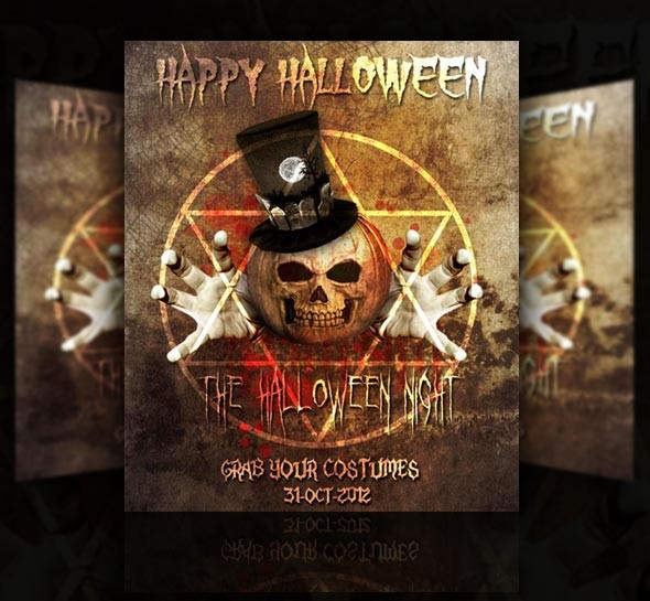 Free Halloween Poster Ticket Wallpaper PSD Downloads Psd Download