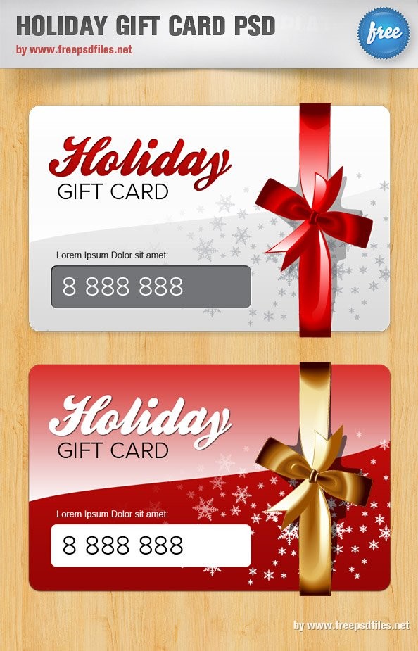 Free Holiday Gift Card PSD Template Files Vectors Graphics Psd