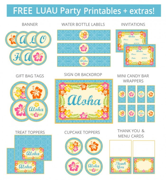 Free Luau Party Printables And More Summer Decor Food