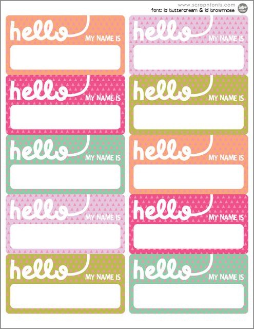 FREE Name Tag Printable Printables Pinterest Free Hello My Is Template