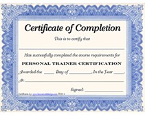 Free Personal Trainer Certificate Printable Templates Template