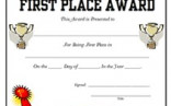 Free Printable 1st First Place Award Certificate Templates Winner Template Word