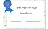 Free Printable Award Certificate Template First Place