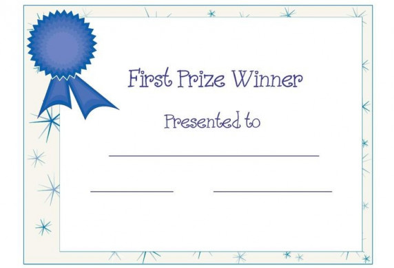 Free Printable Award Certificate Template First Place