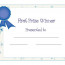 Free Printable Award Certificate Template First Place