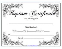 Free Printable Baptism Certificates Blank Template Certificate Word