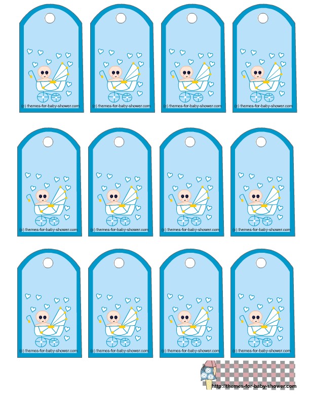 Free Printable Blue Baby Shower Favor Tags Clip Art Library