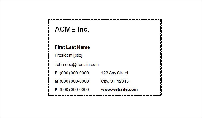 Free Printable Business Cards Templates Word Card Template