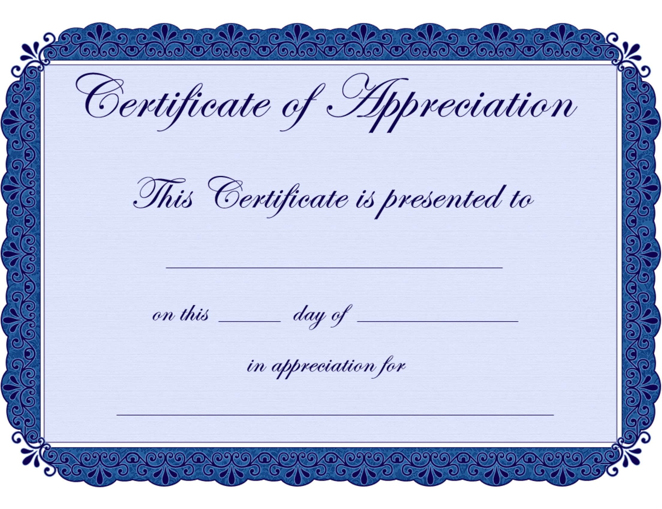 Free Printable Certificates Certificate Of Appreciation Paper