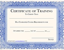 Free Printable Certificates Of Training Awards Templates Blank Certificate
