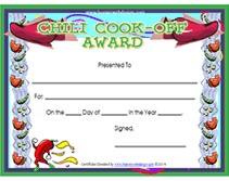 Free Printable Chili Cook Off Award Certificates Offs Certificate Template