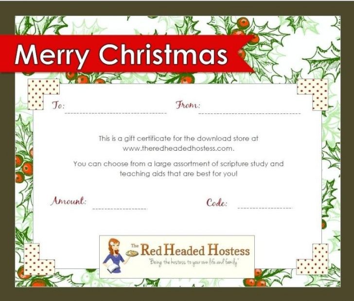 Free Printable Christmas Gift Certificate Templates For Word Certificates