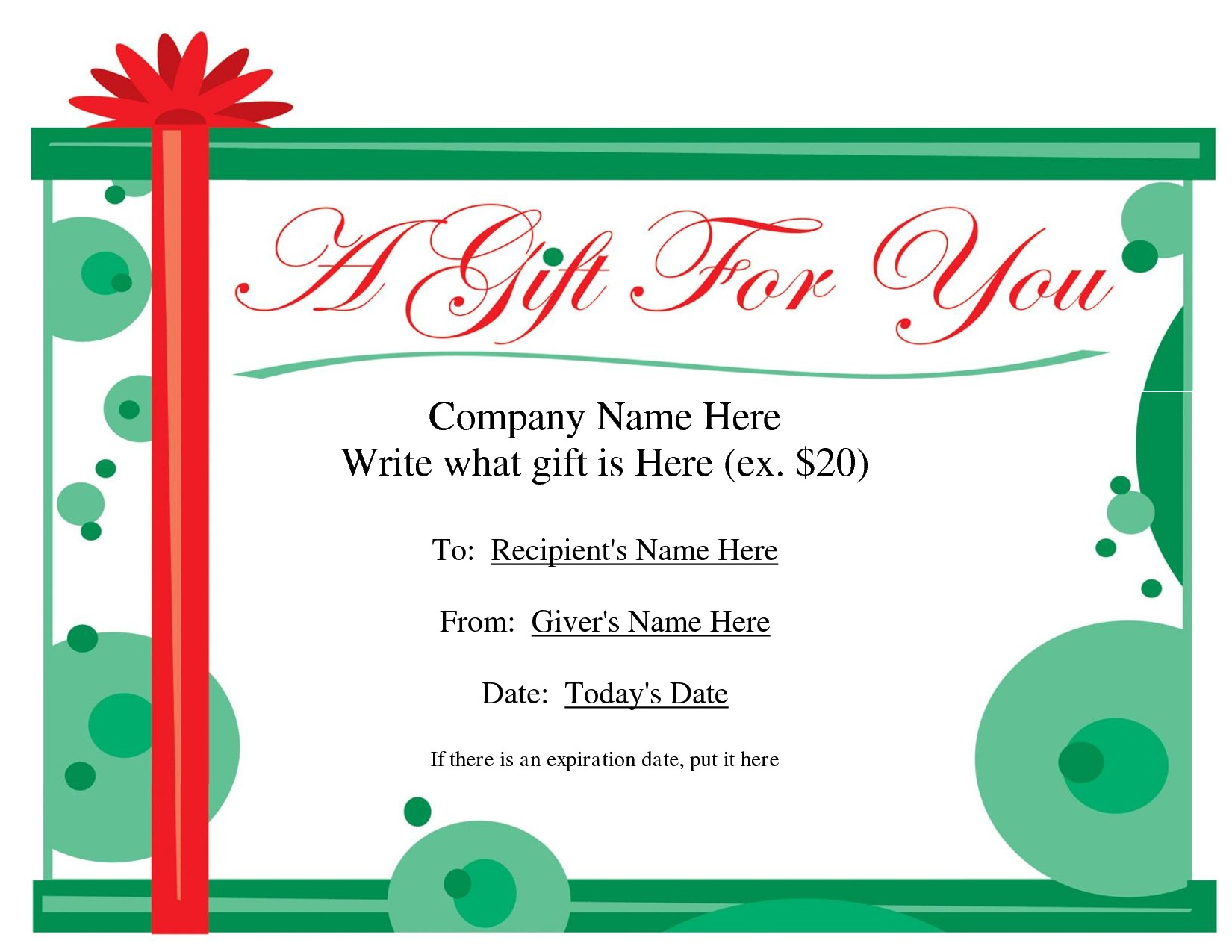 Free Printable Gift Certificate Template Christmas Certificates