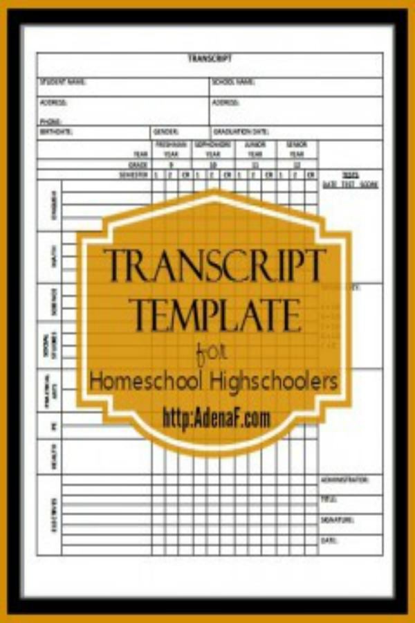 FREE Printable High School Homeschool Transcript Template