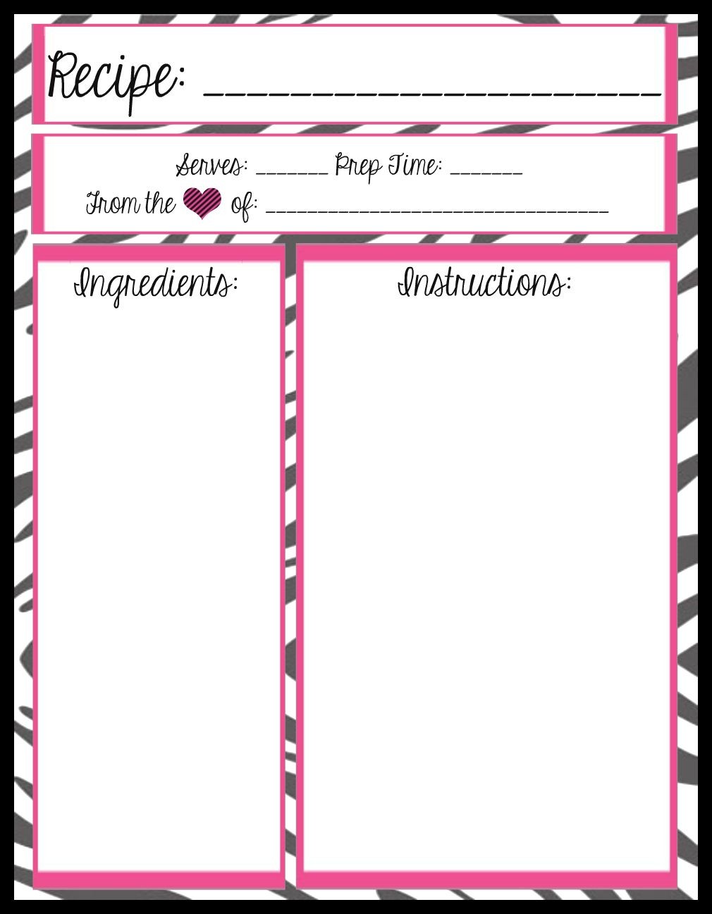 Free Printable Kids Cookbook Mesa S Place Full Page Recipe Layouts