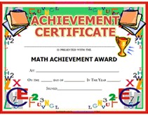 Free Printable Math Achievement Awards Certificates Templates Children S Award