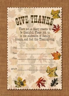 Free Printable Thanksgiving Invitation Template Printables
