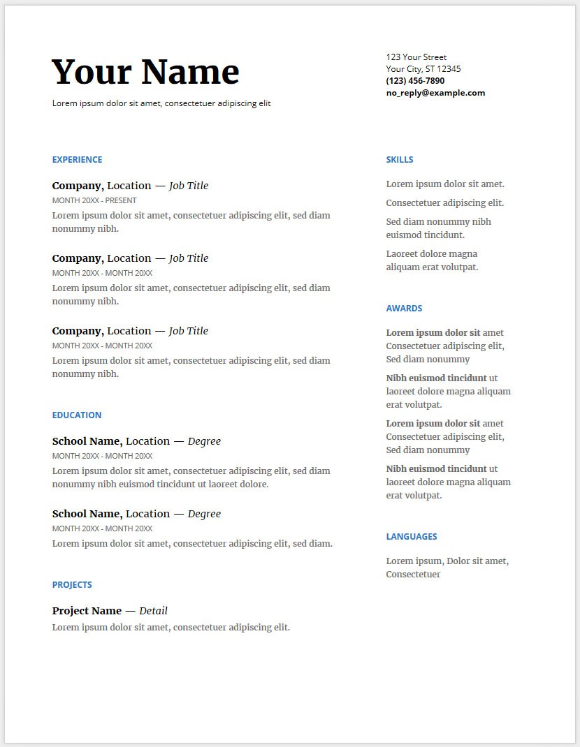Free Resume Template Doc Ukran Agdiffusion Com