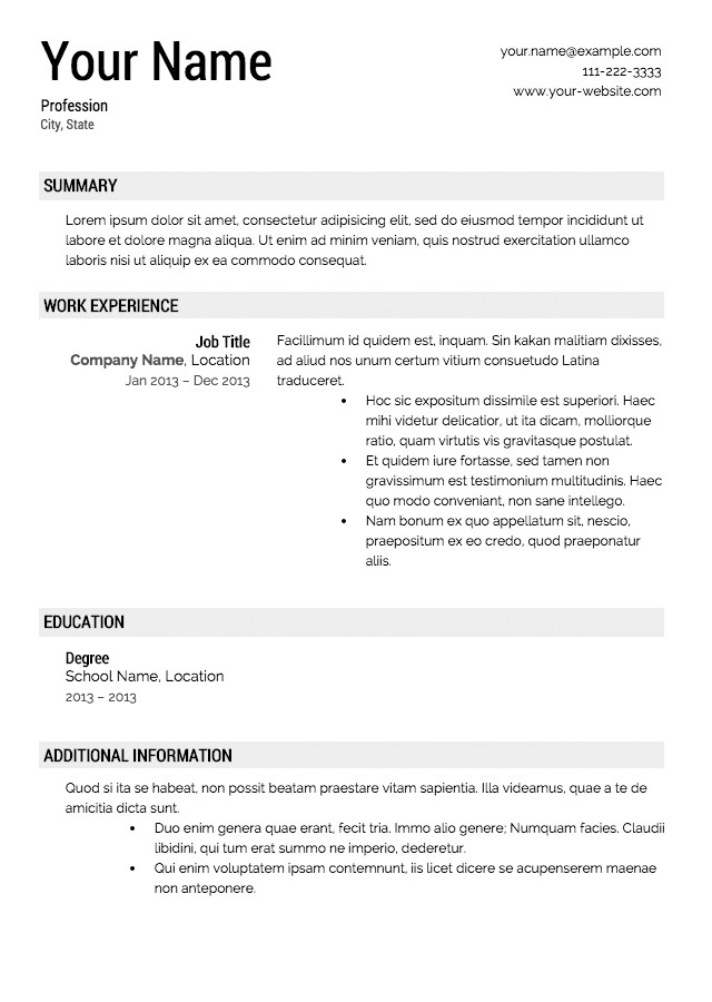 Free Resume Templates Download From Super