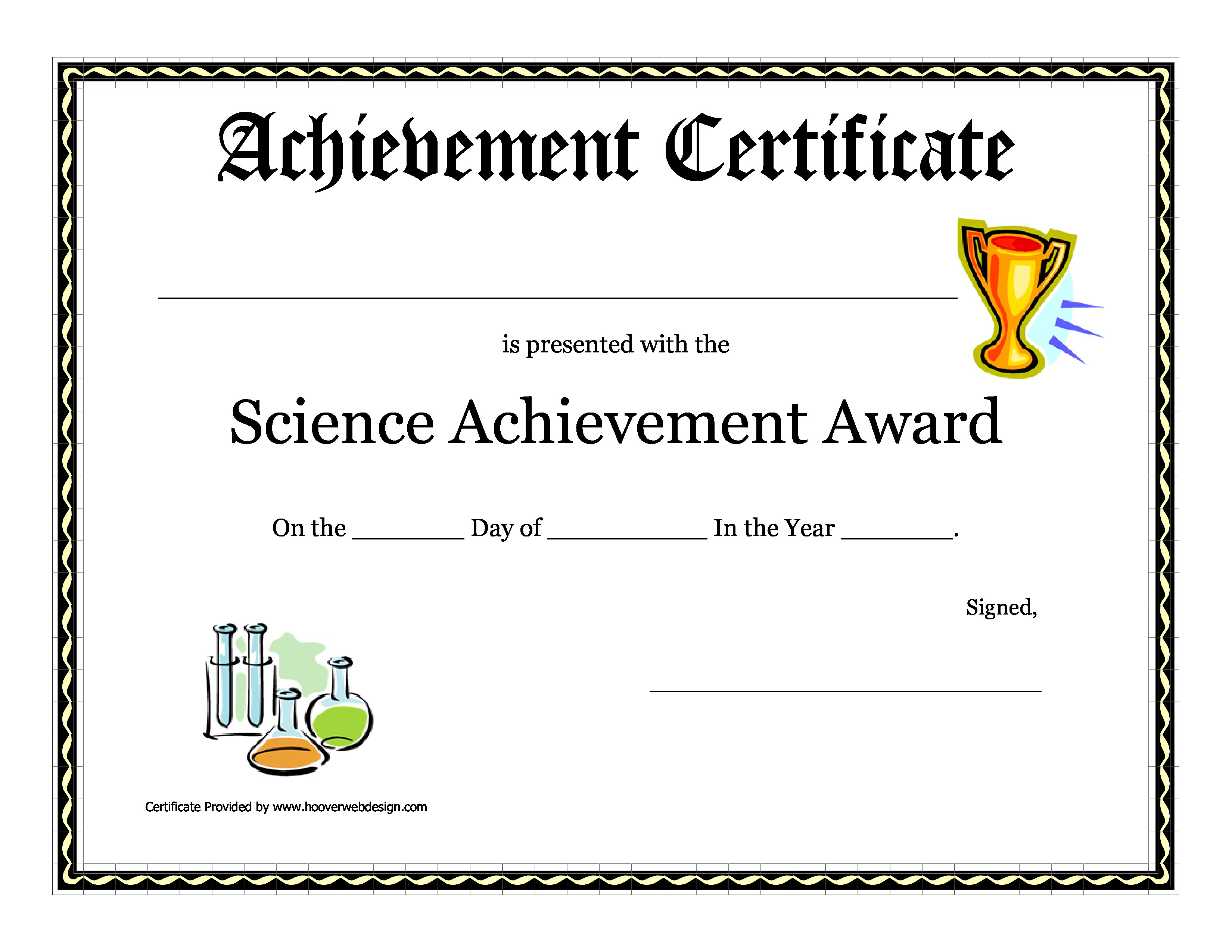 Free Science Achievement Award Certificate Templates At Certificates