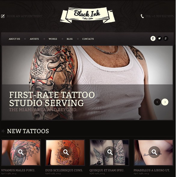 Free Tattoo Website Templates 21 Salon Bootstrap Themes Template
