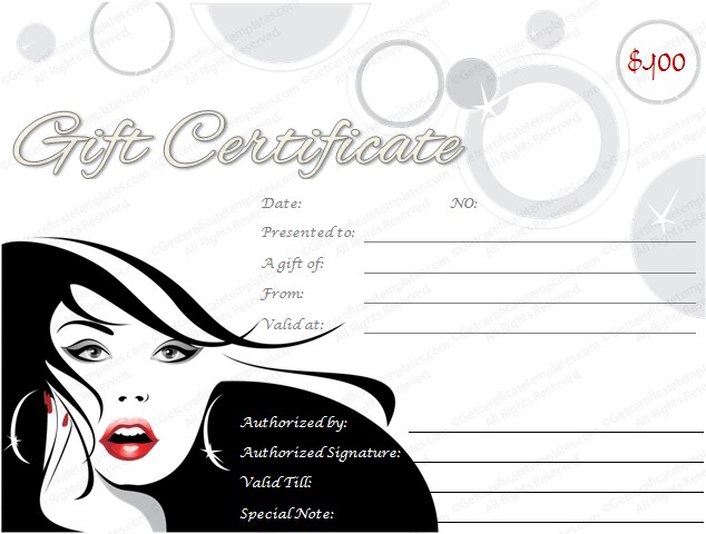 Free Templates Certificate For Hair Contest Cosmetology Salon Template