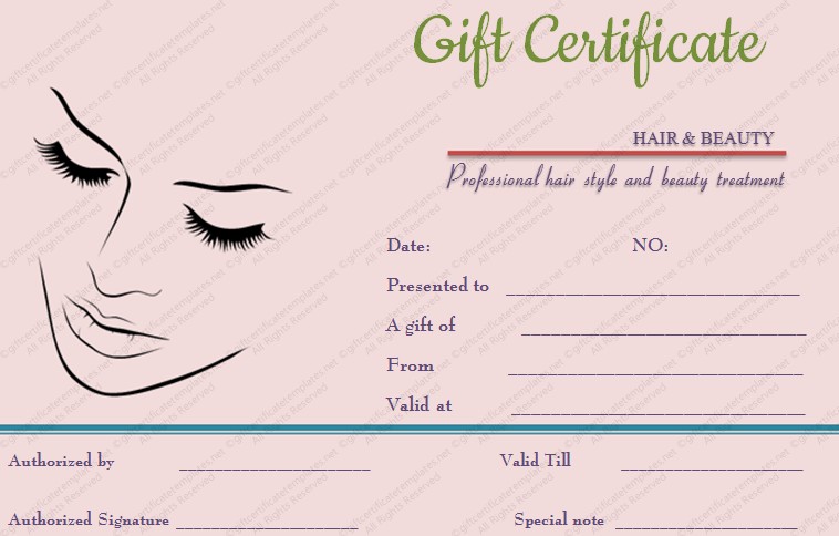 Free Templates Certificate For Hair Contest Cosmetology Template